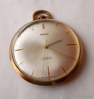 Kapesní hodinky HERNA Swiss 17 rubis incabloc, funkční