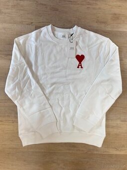 AMI Paris - Bílý svetr/mikina se srdcem (nový, size: M)
