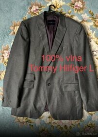 Panske vlnene sako Tommy Hilfiger vel L (52) 100% vlna