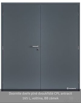 Dvoukřídlé dveře 165cm vč obložky - antracit NOVÉ