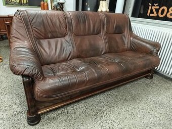 Kožená sedačka, gauč, pohovka, masív, Nábytek Spříběhem