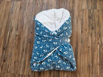 Tmavě modrá bílá péřová zavinovačka Elizame pratelný povlak