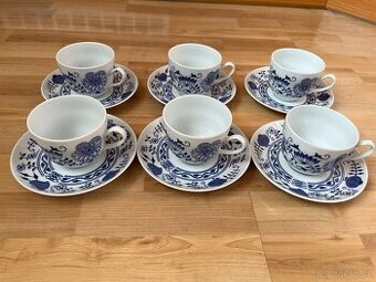 Porcelán Bohemia Sada 6 šálků a 6 podšálků