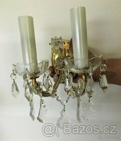 Nástěnné křištálové lampičky + lustr