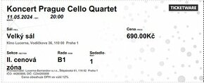 Vstupenka na "Koncert Prague Cello Qartet"