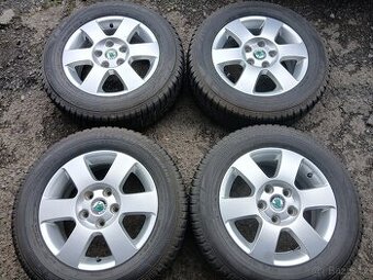 Prodám sadu Orig ALU kol Škoda 195/65R15 zimní