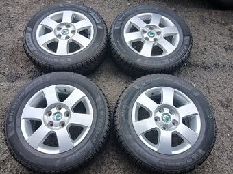 Prodám sadu Orig ALU kol Škoda 195/65R15 zimní