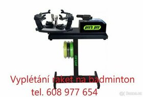 Vyplétání badmintonových raket na profi elektronickém stroji