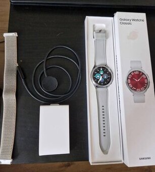 Samsung galaxy watch 6 classic 43mm stříbrné + rok záruka