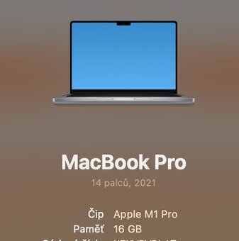 macbook pro m1 2021 14 palců 2021 16 GB, 512gb