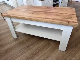 Konferenční stolek MARKSKEL 60×110 bílá/div. přírodní dub