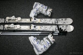 dámske lyže salomon 144 cm , lyžaky