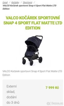 VALCO KOČÁREK SPORTOVNÍ SNAP 4 SPORT FLAT MATTE LTD EDITION