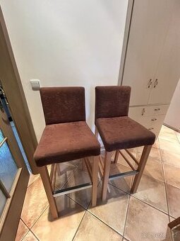 2 x Barová židle buk/tmavě hnědá