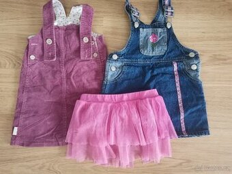 šaty manžestr, riflové tutu sukýnka 98 vel 2- 3 roky