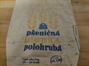 Obal pšeničná mouka polohrubá 1977 retro originál ČSSR SLEVA