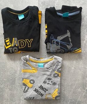 Chlapecké tričko s dlouhým rukávem, Bagr, vel.110 (104)