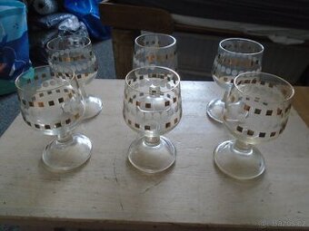 Pozlacené skleničky na víno, 6ks