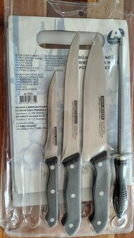 Kuchyňské nože, ocílka, krájení deska