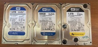 Harddisky 1TB, 500GB