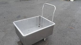 Nerezová vana na kolečkách ( laska ) s výpustí 163 l.