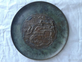 Franz Mikorey (1907-1986) -Heiliger Martin -Bronzerelief - 1