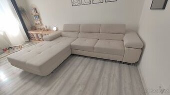 Béžová sedací souprava, gauč