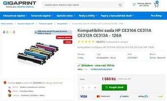 Sada cartridgí Hewlett – Packard CE310A CE311A CE312A CE313
