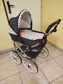 dětský kočárek pro panenky 2v1 New Baby Natálka bílo-č
