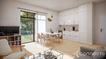 Prodej bytu 2+kk 46,7 m2 se zahrádkou, parkovacím stáním a k