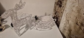 Světelný sob + saně – vánoční dekorace