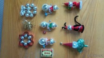 Starožitné vánoční ozdoby 9 kusů