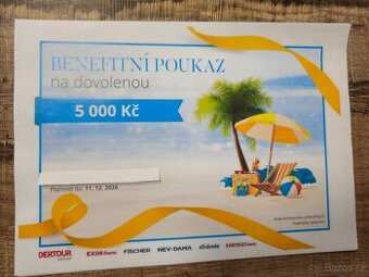 Benefitní poukázky na dovolenou.Exim tours,Fischer