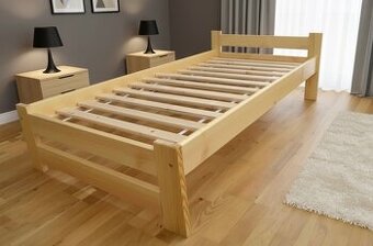 Nová postel borovice 90x200 cm masiv + rošt