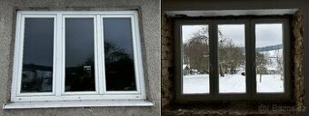 Bíla okna plastová - dvojskla - celkem 5 ks