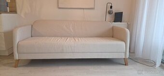 Béžová 3místná pohovka IKEA LINANÄS