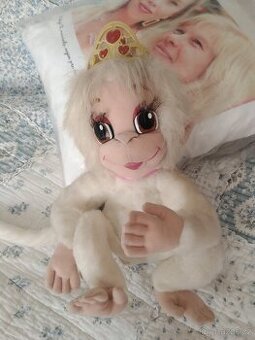 Plyšový opičku svítící a vydávající zvuky na baterky