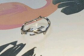 Stříbrný dámský prsten prstýnek nastavitelný větvičky 925