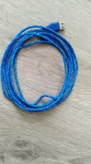 MicroUSB kabel 3m opletený modrý