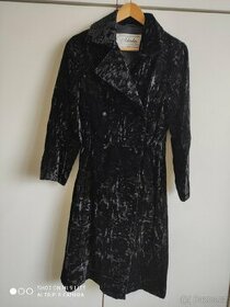 Vintage černý kabát rok 1960 umělá kožešina - Astraka London