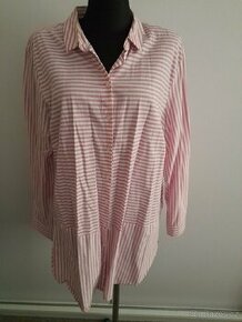 Příjemná košile,růžovo-bílé pruhy 
vel: XXL/54.