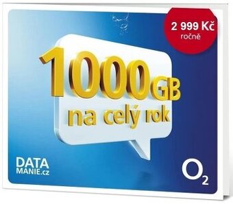 O2 sim karta datamánie 1000 GB na 1 rok