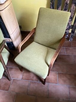 Křesla- nové čalounění - retro- 2ks- Čalounictvi Rejštejn