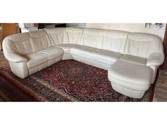 Světlá kožená sedačka do Účka,4979