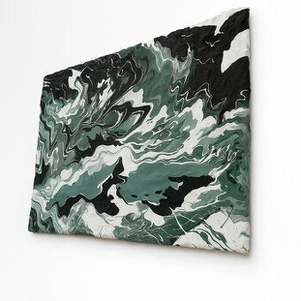 NOVÝ - OBRAZ do bytu strukturovaný z kamínků - šedý