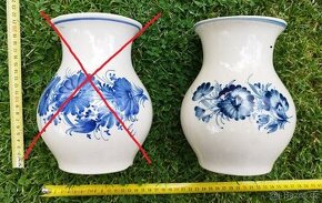 Hrdějovická keramika - VÁZY S MODRÝMI KVĚTY 2ks