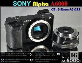 Sony A6000+16-50mm24 MpxFull HDVWIFI13200 Exp