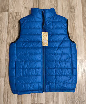 NOVÁ Dětská modrá vesta Huage - vel. 140/146