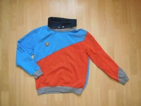 pánská Jack & Jones modrooranžová mikina, stojáček M/L