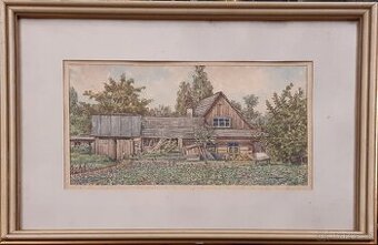 Obraz originál " Valašské chalupy " autor Josef Dohnal